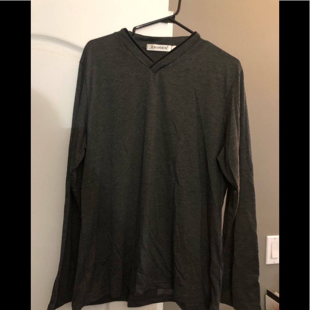 Mens Grey V-neck Shirt